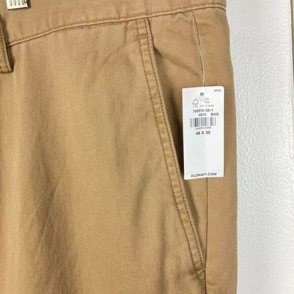 Old Navy Men’s Lived In Chino Pants in Sand Light Camel 100% Cotton sz 48x30 NWT - Picture 3 of 8